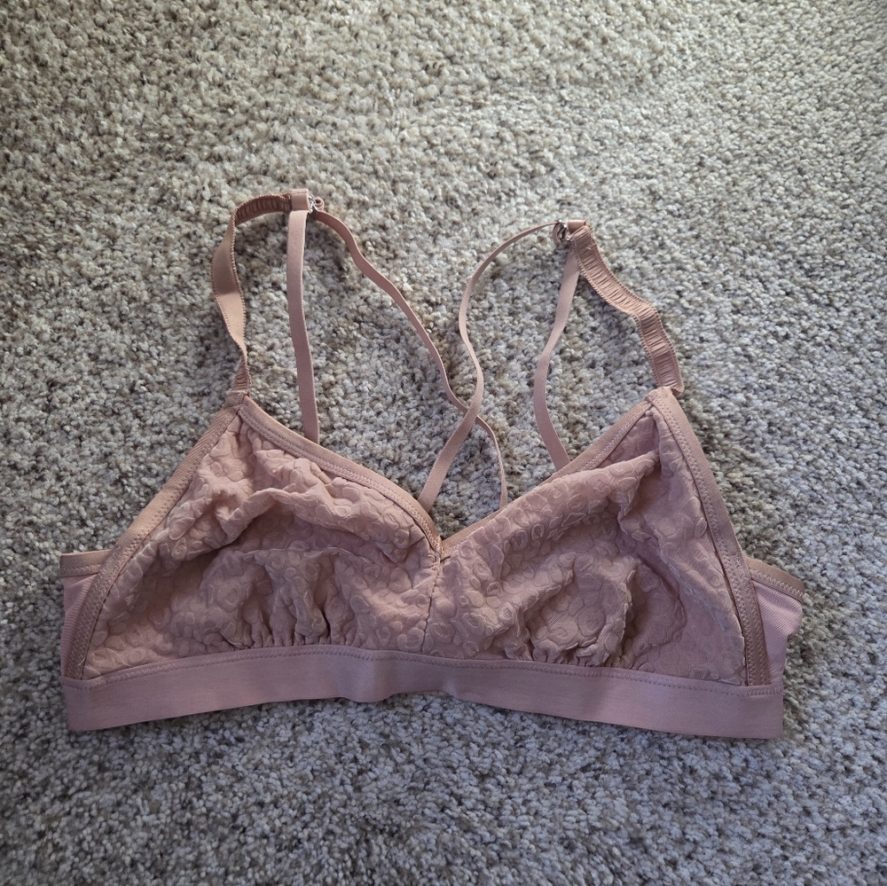 Aerie Velvet Animal Lace Triangle Bralette Size XL